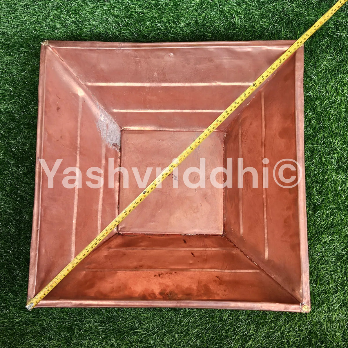 13 Inch Pure Copper Hawan Kund – Large Size Havan Vessel for Yagna & Puja | Yashvriddhi