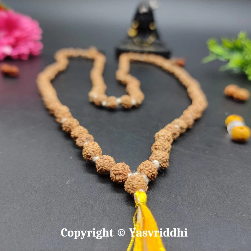 5 Mukhi Rudraksha Kantha Mala | Panchmukhi Rudraksha Necklace for Jap, Meditation & Prayer | Yashvriddhi
