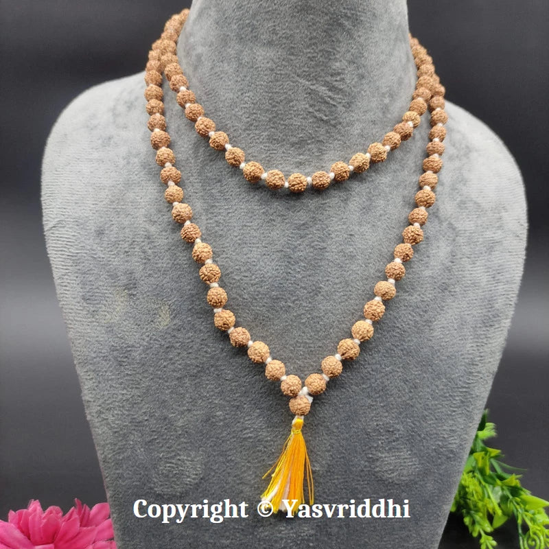 5 Mukhi Rudraksha Kantha Mala | Panchmukhi Rudraksha Necklace for Jap, Meditation & Prayer | Yashvriddhi