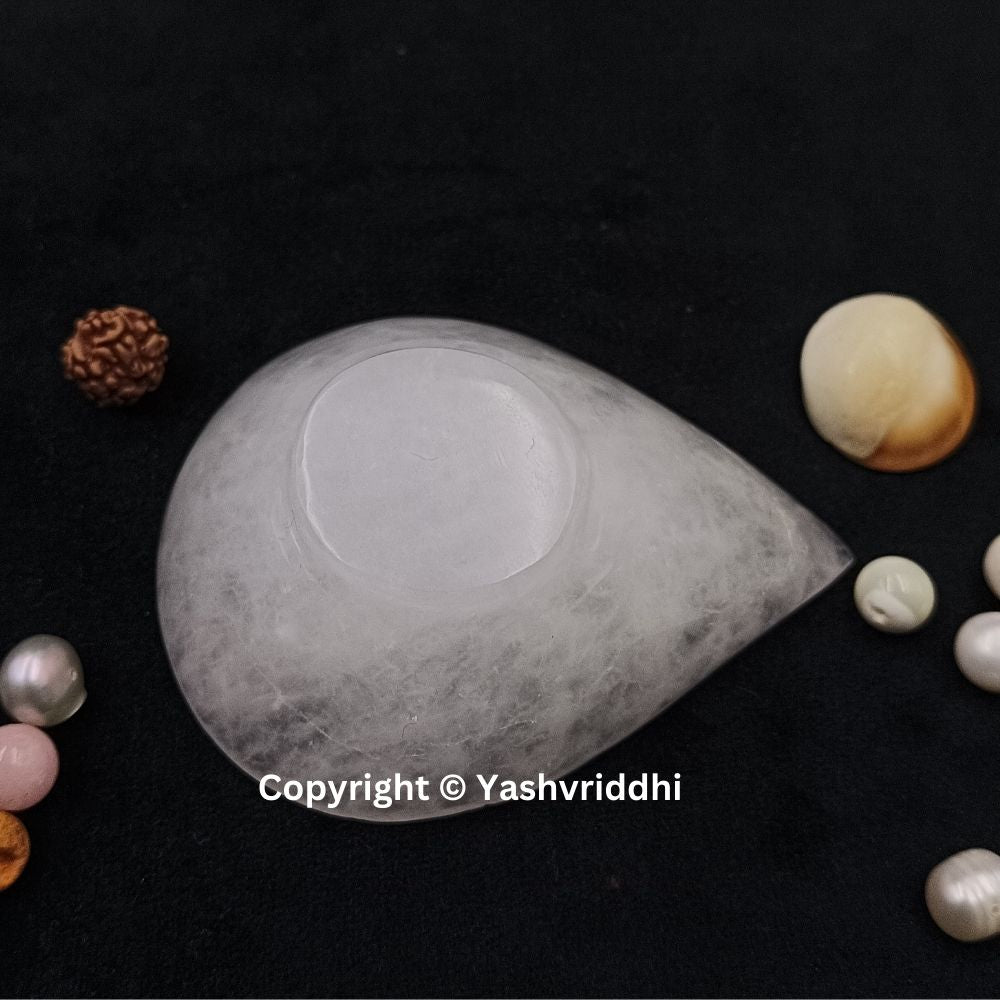 Clear Quartz Crystal Diya for Diwali Pooja & Home Décor | Yashvriddhi