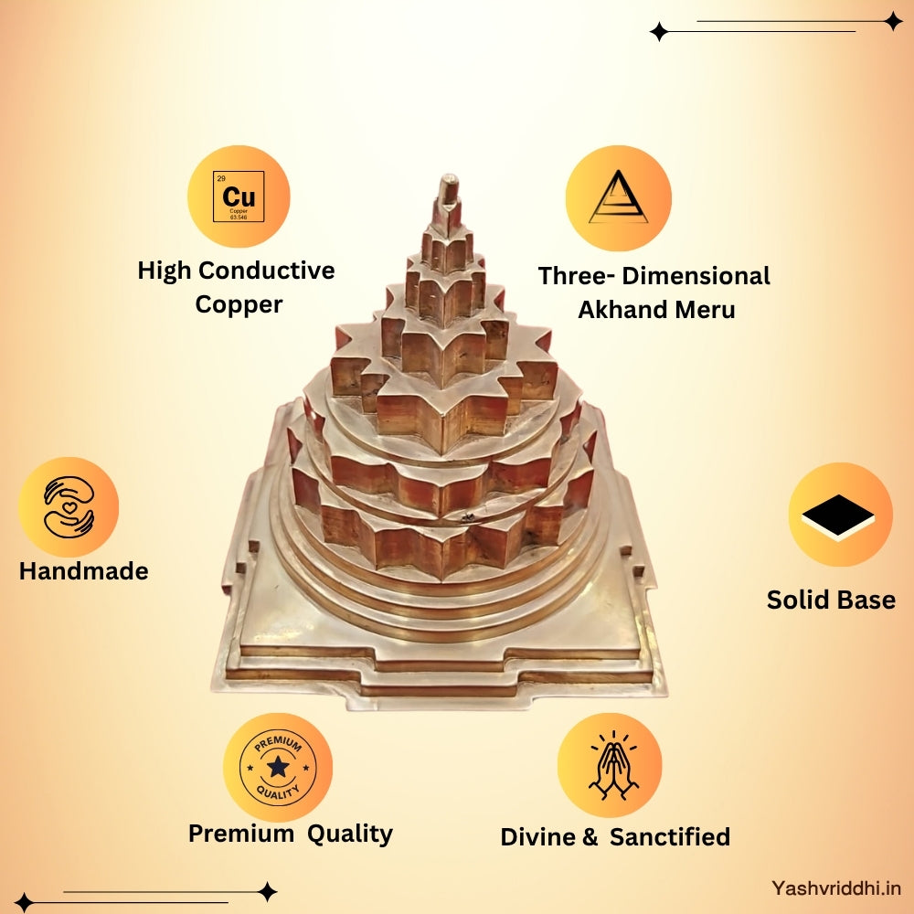 Copper Akhand Maha Meru Shree Yantra 