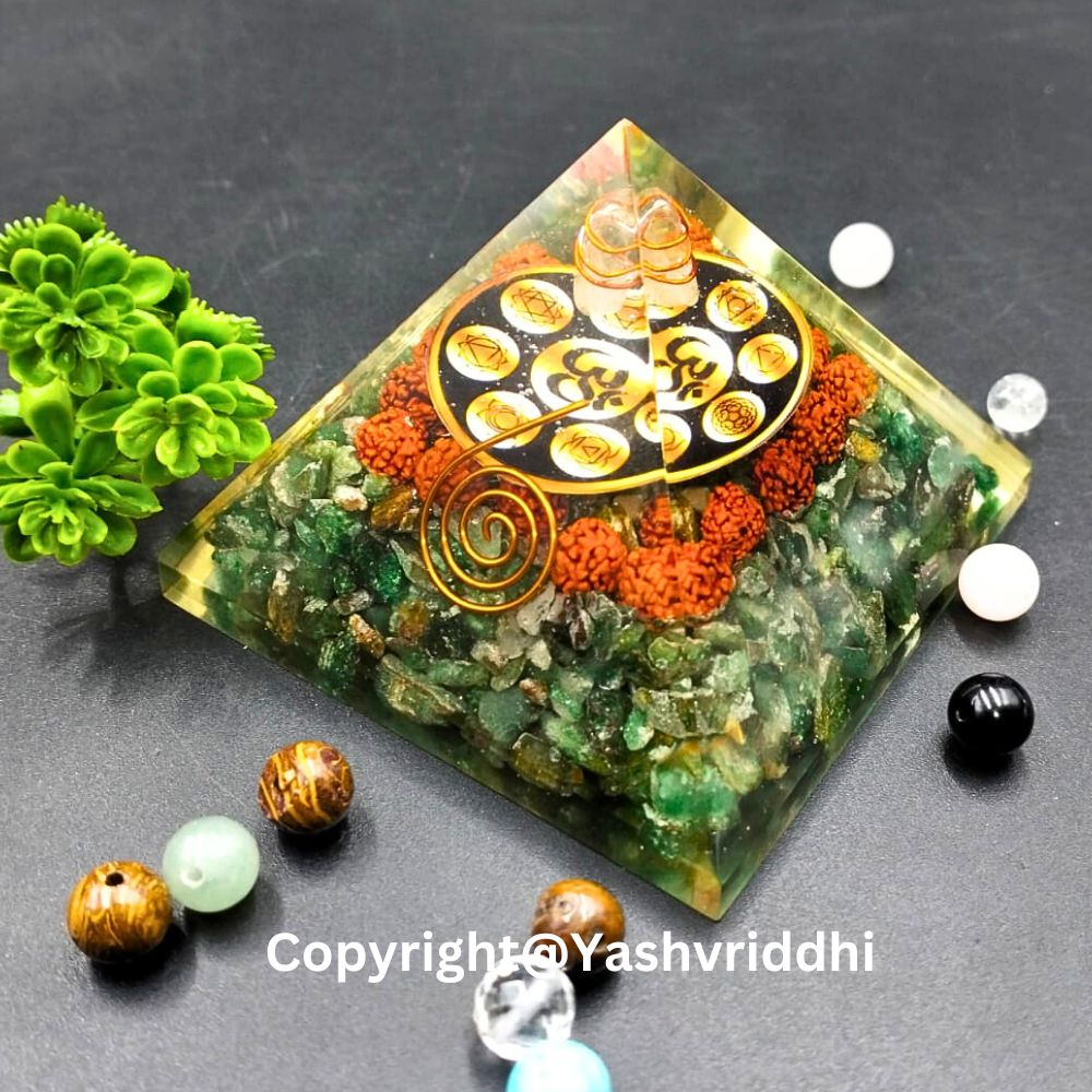 Green Jade Pyramid Crystal Top View