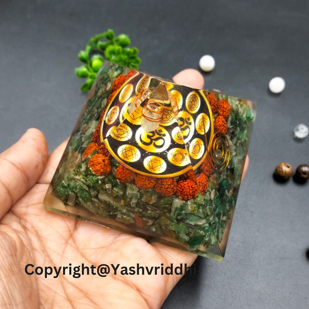 Green Jade Pyramid Crystal Hand VIew