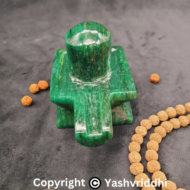 Green Jade Shivling 3 Inch Approx | Jade Stone Shiva Lingam for Pooja | Yashvriddhi