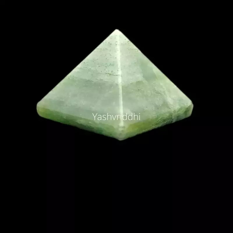 Healing Pyramid Green Jade | Natural Green Jade Crystal for Home Decor & Meditation | Yashvriddhi