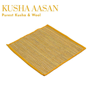 Kusha Grass Pooja Aasan with Woolen Border | Wool Binded Darbha Grass Aasan for Puja, Meditation & Jaap