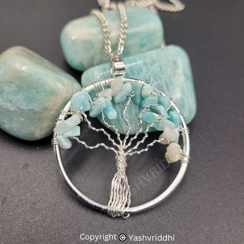 Natural Fluorite Pendant Tree of Life 