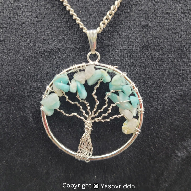Natural Fluorite Pendant Tree of Life 