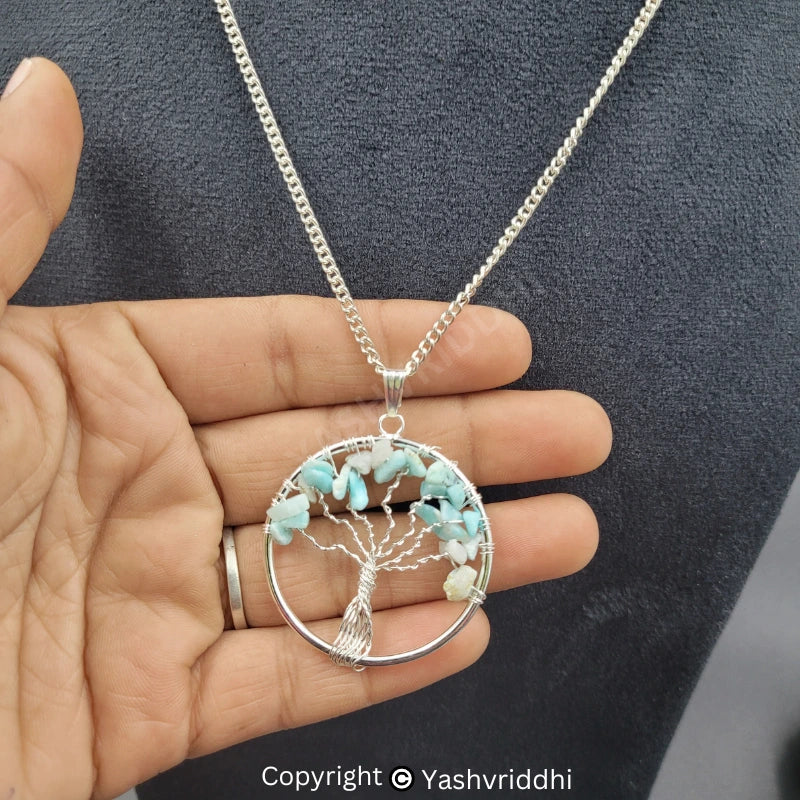 Natural Fluorite Pendant Tree of Life