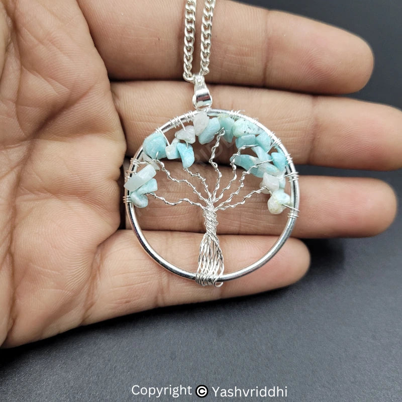 Natural Fluorite Pendant Tree of Life 