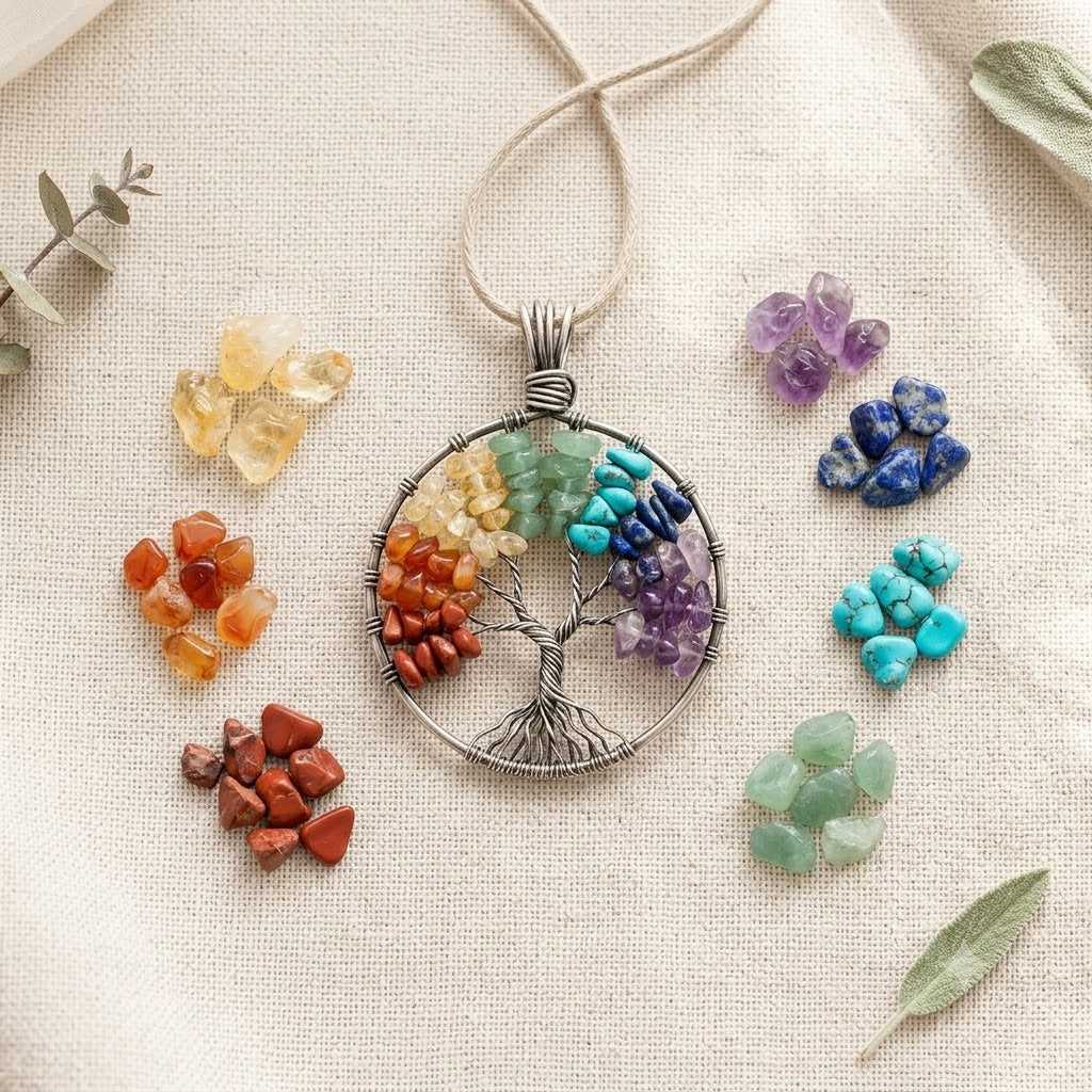 Natural Seven Chakra Pendant Tree