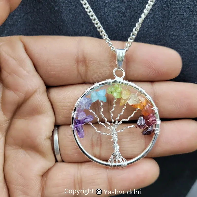 Natural Seven Chakra Pendant Tree of Life 