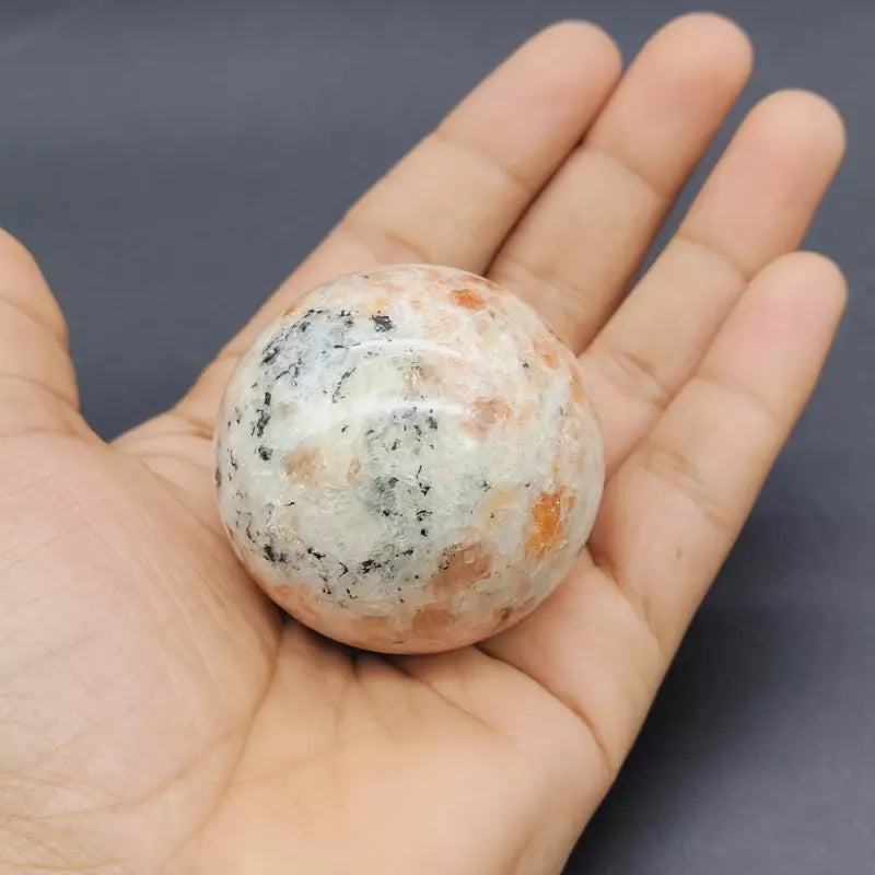Natural Sunstone Crystal Ball | Orange