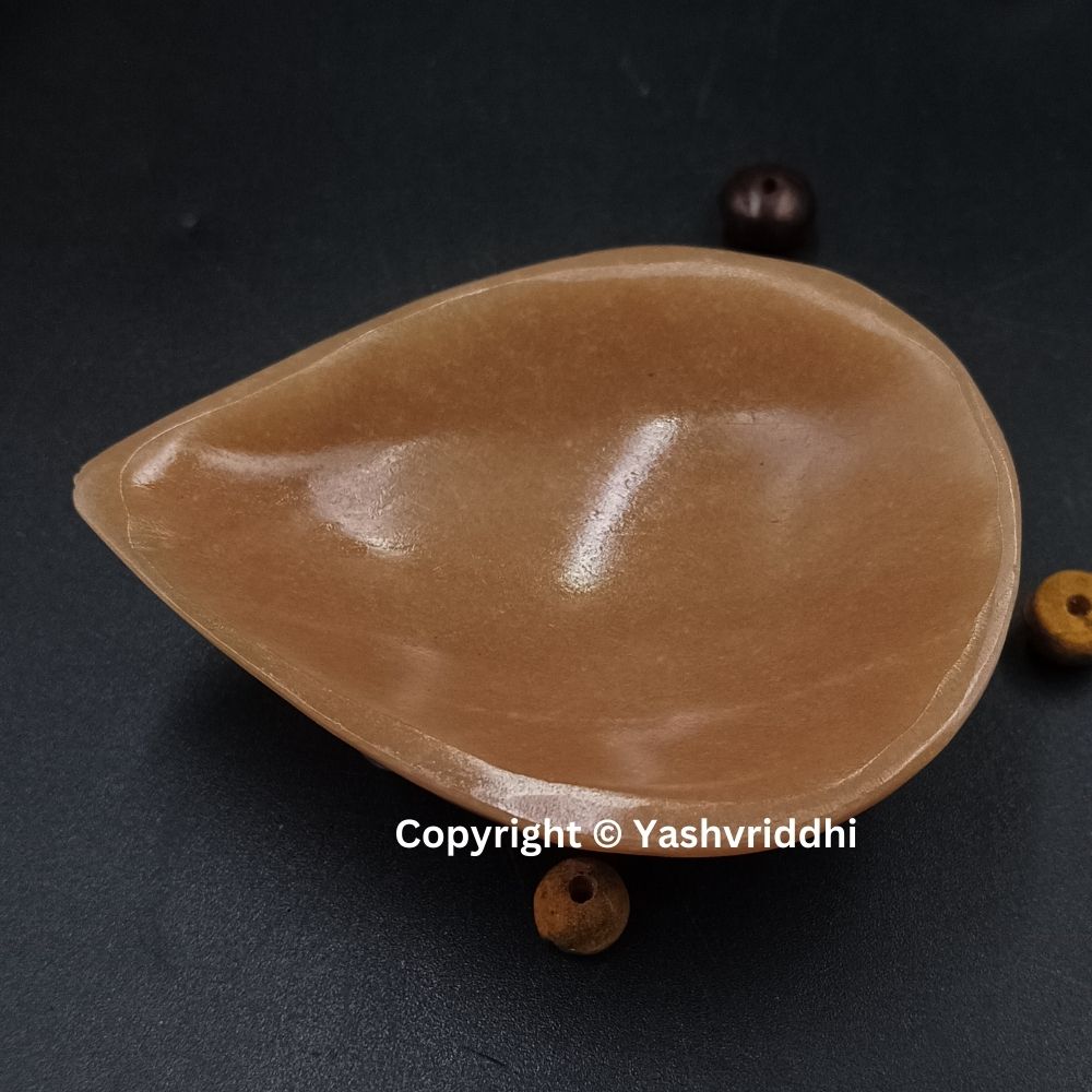Orange Agate Crystal Diya for Diwali Pooja & Home Décor | Yashvriddhi