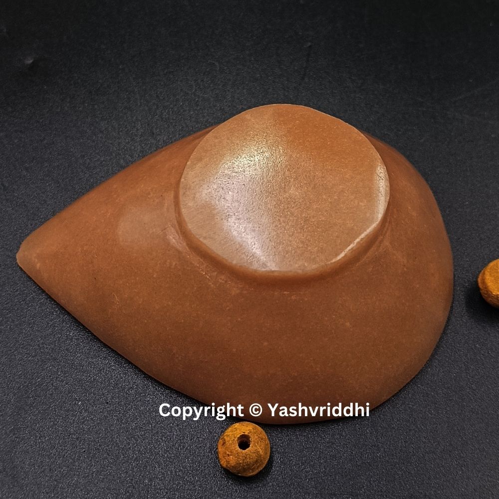 Orange Agate Crystal Diya Backside View