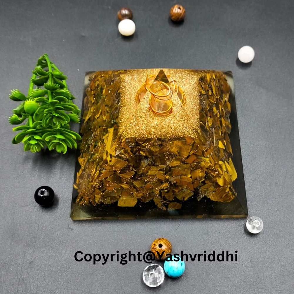 Orgonite Pyramid in Tiger Eye Stone