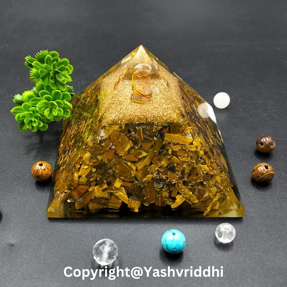 Orgonite Pyramid in Tiger Eye Stone