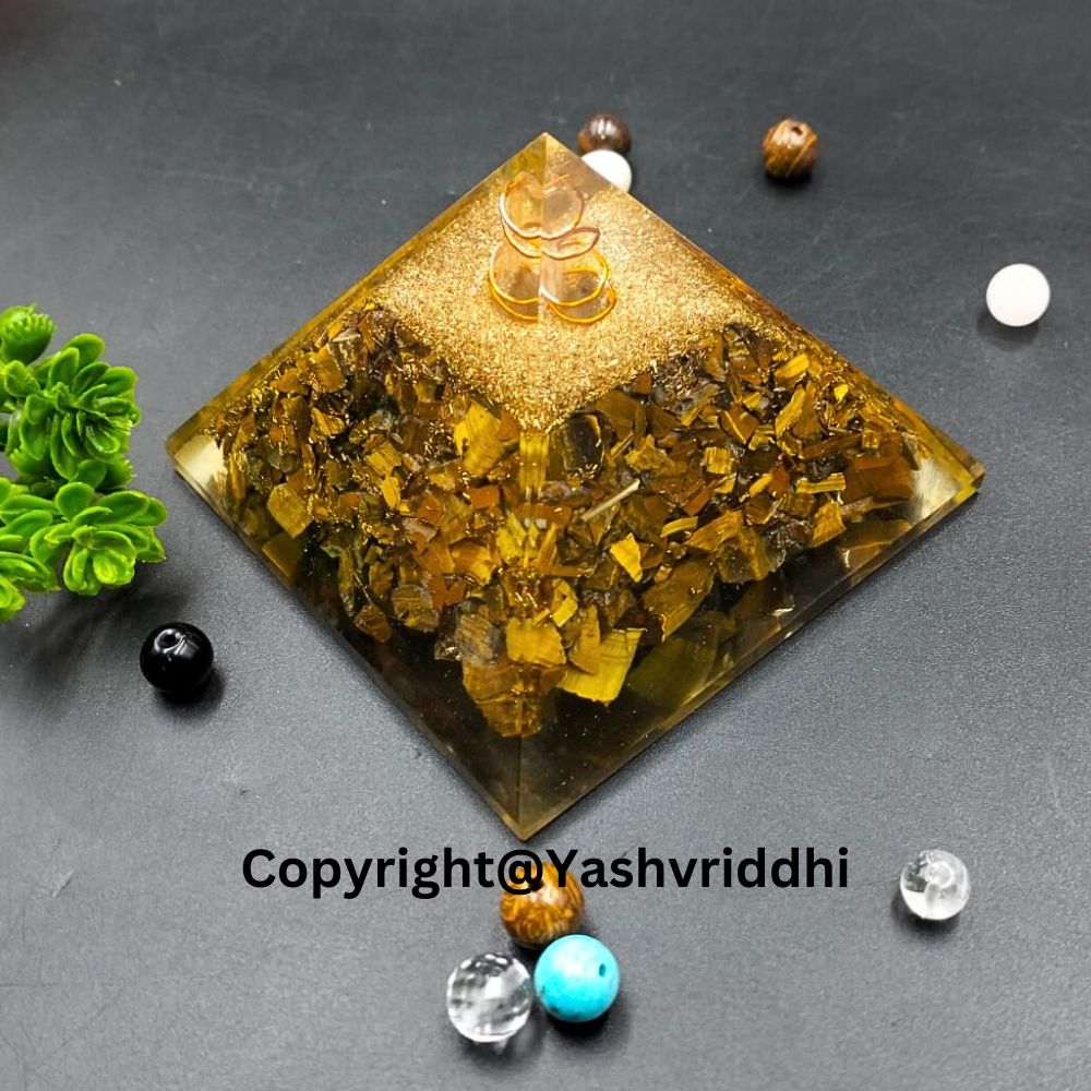 Orgonite Pyramid in Tiger Eye Stone