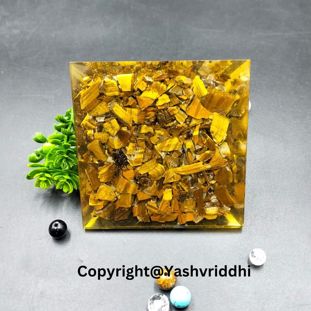 Orgonite Pyramid in Tiger Eye Stone