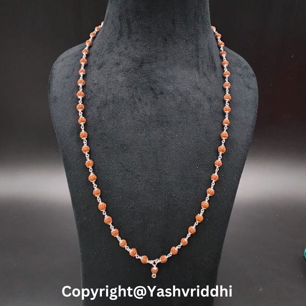 Original Rudraksha Silver Mala | Japa Mala for Meditation & Prayer | Men & Women