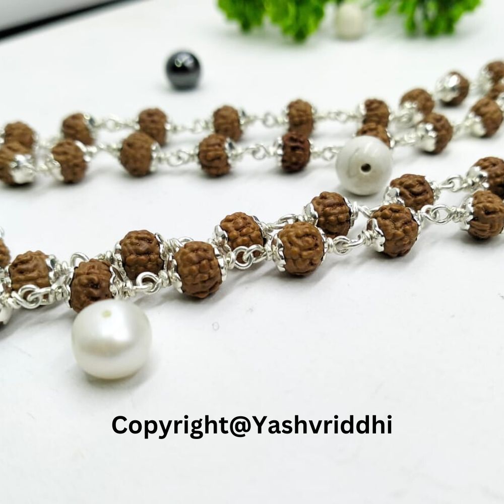 Original Rudraksha Silver Mala | Japa Mala for Meditation & Prayer | Men & Women