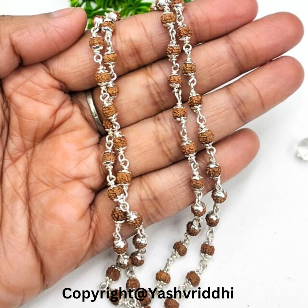 Premium Rudraksha Silver Mala | Japa Mala for Meditation & Prayer | Yashvriddhi