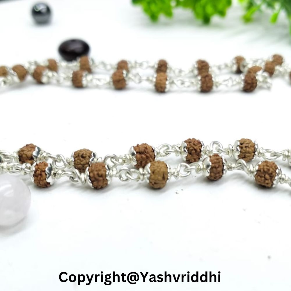 Premium Rudraksha Silver Mala | Japa Mala for Meditation & Prayer | Yashvriddhi