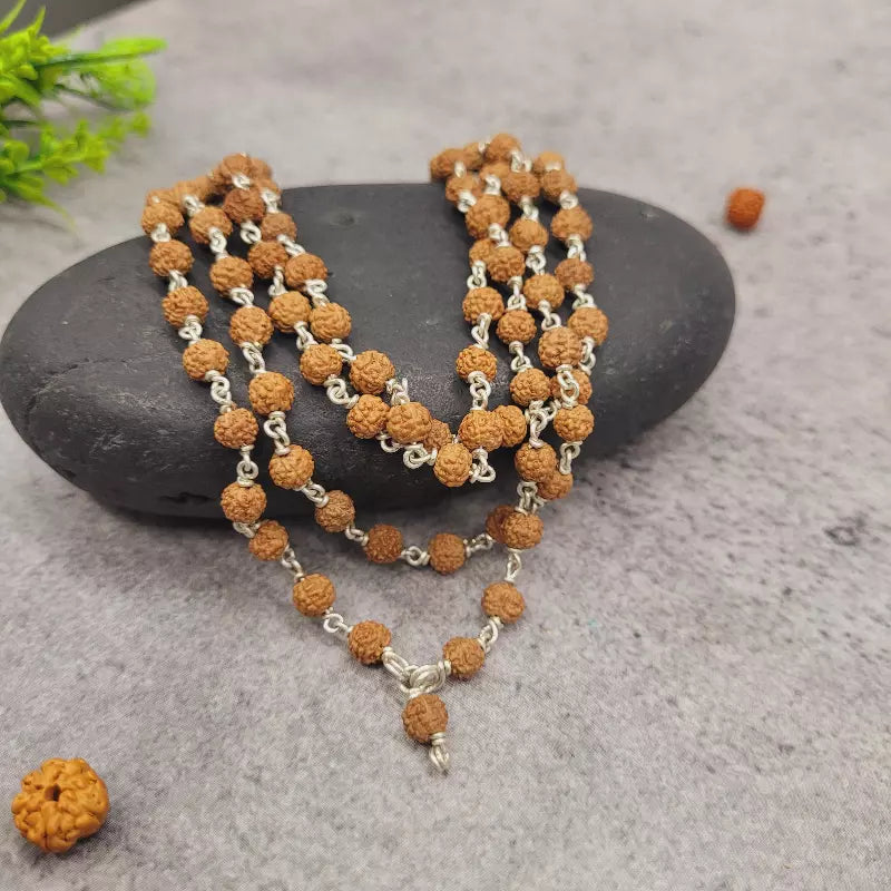 Rudraksha Mala in Silver 
