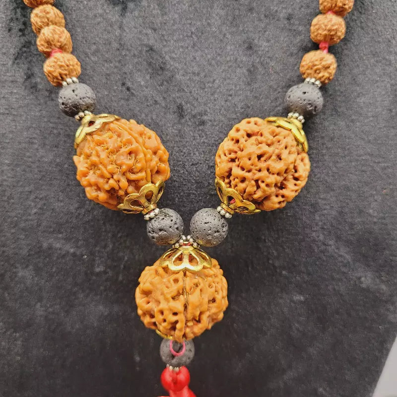 Savya Sachi Bandh | Traditional Rudraksha Neck Accessory for Pooja & Devotional Practice | Yashvriddhi