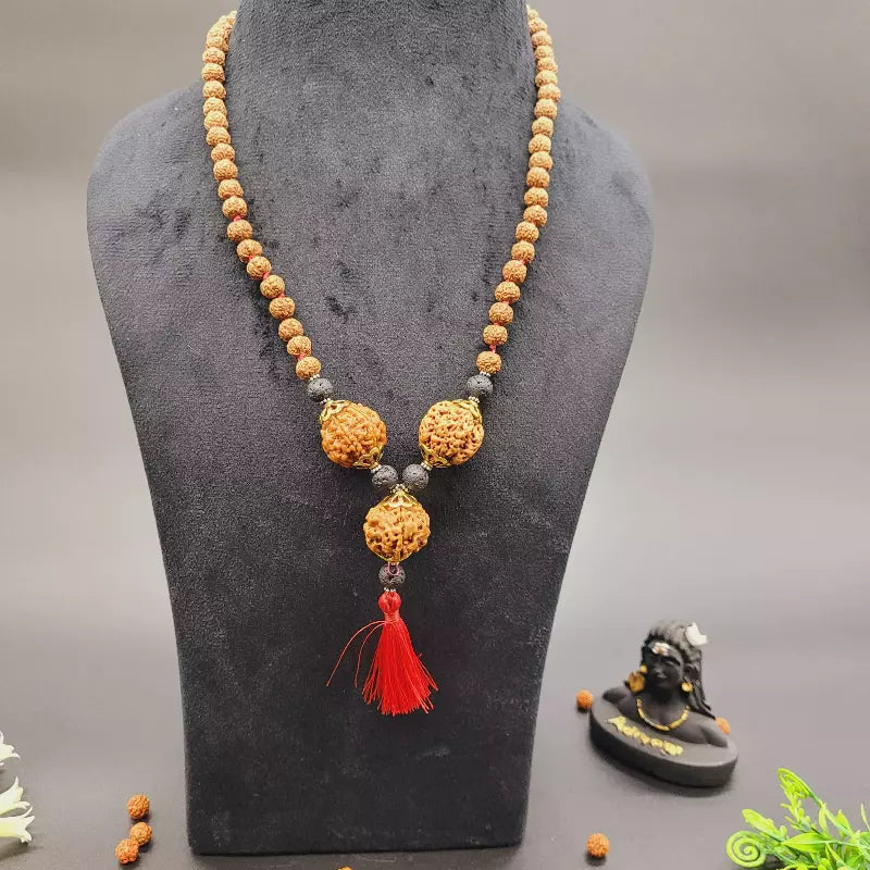 Savya Sachi Bandh | Traditional Rudraksha Neck Accessory for Pooja & Devotional Practice | Yashvriddhi