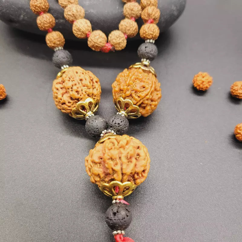 Savya Sachi Bandh | Traditional Rudraksha Neck Accessory for Pooja & Devotional Practice | Yashvriddhi