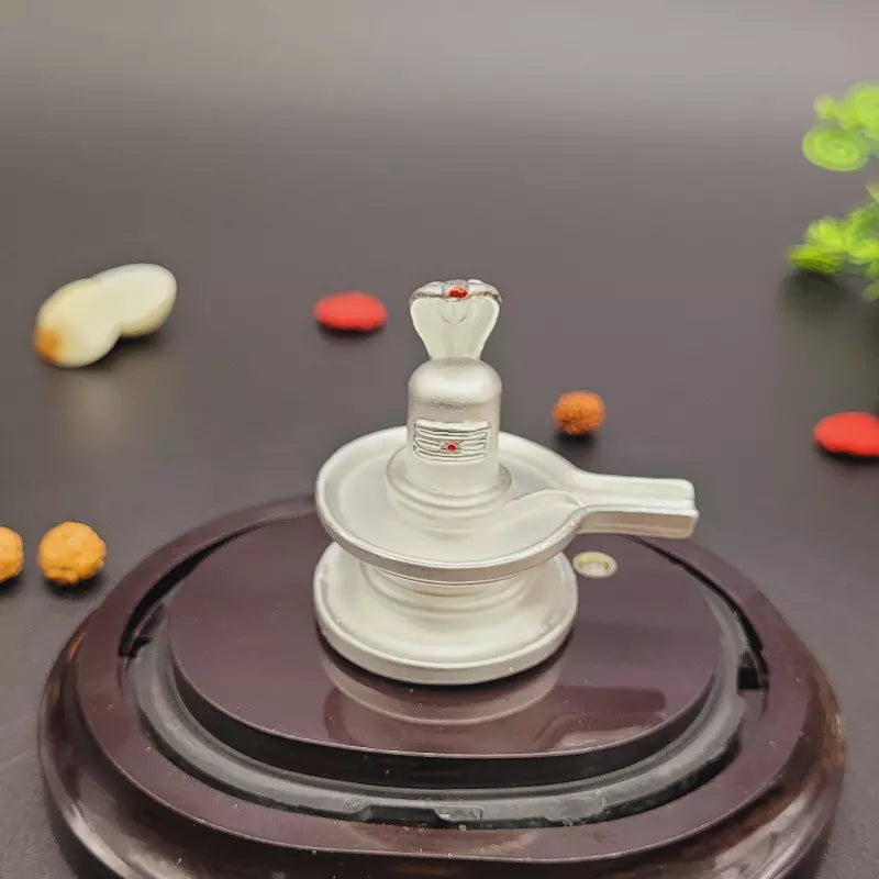 Silver Shivling for Worship | Shiva Lingam for Home & Office Pooja | Yashvriddhi Top View