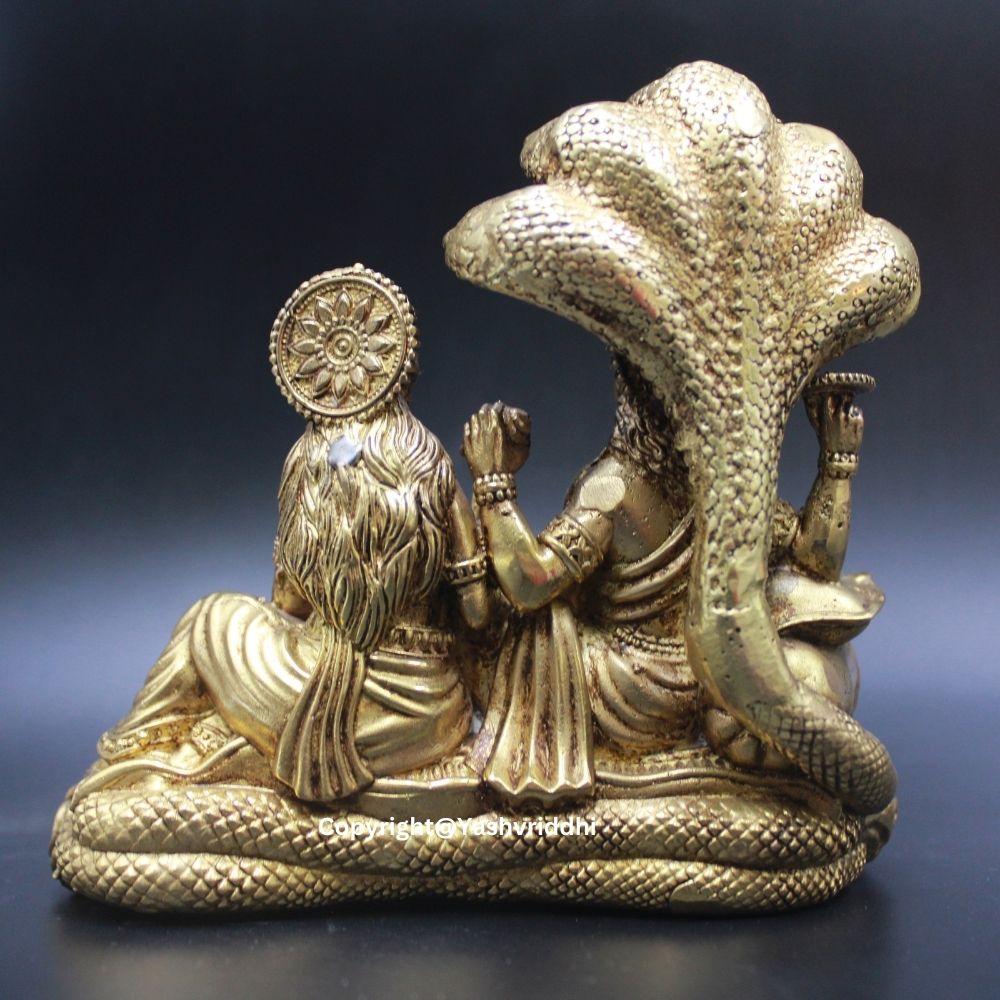 Vishnu Laxmi Statue – Traditional Wax Casting Hindu Deity Idol for Pooja & Décor | Yashvriddhi