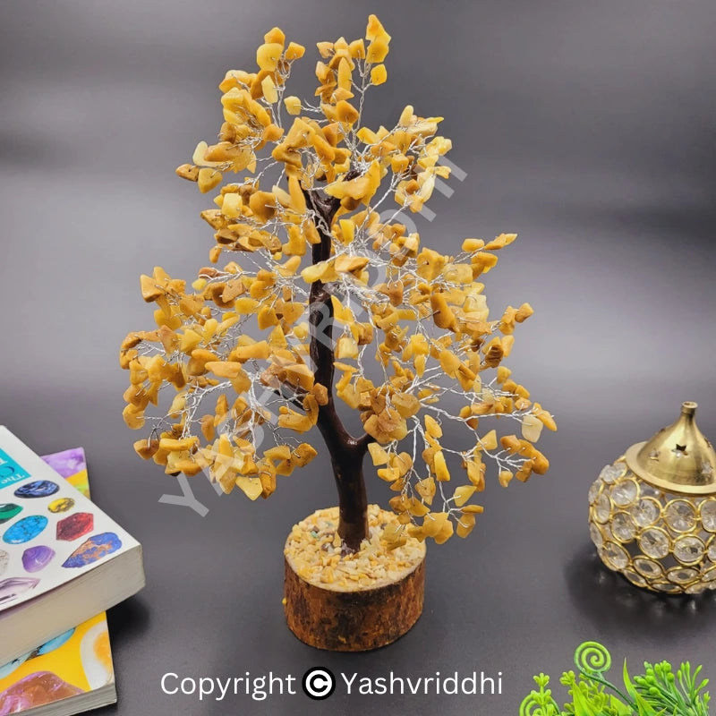 Yellow Aventurine Money Tree with 500 Beads | Yellow Crystal Bonsai Showpiece for Home Decor & Gifting | Yashvriddhi