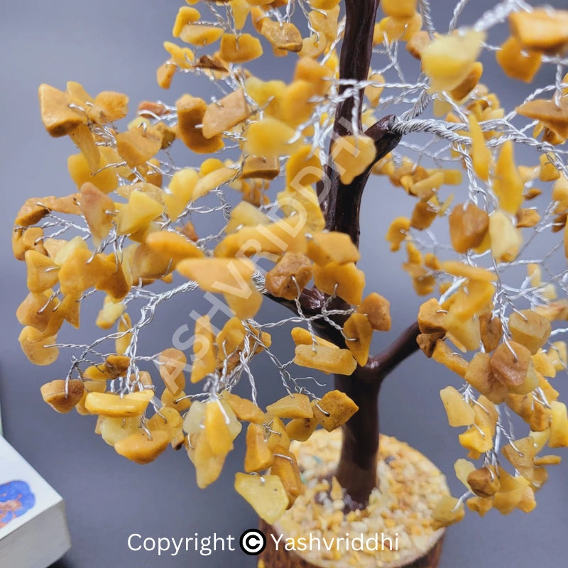 Yellow Aventurine Money Tree with 500 Beads | Yellow Crystal Bonsai Showpiece for Home Decor & Gifting | Yashvriddhi