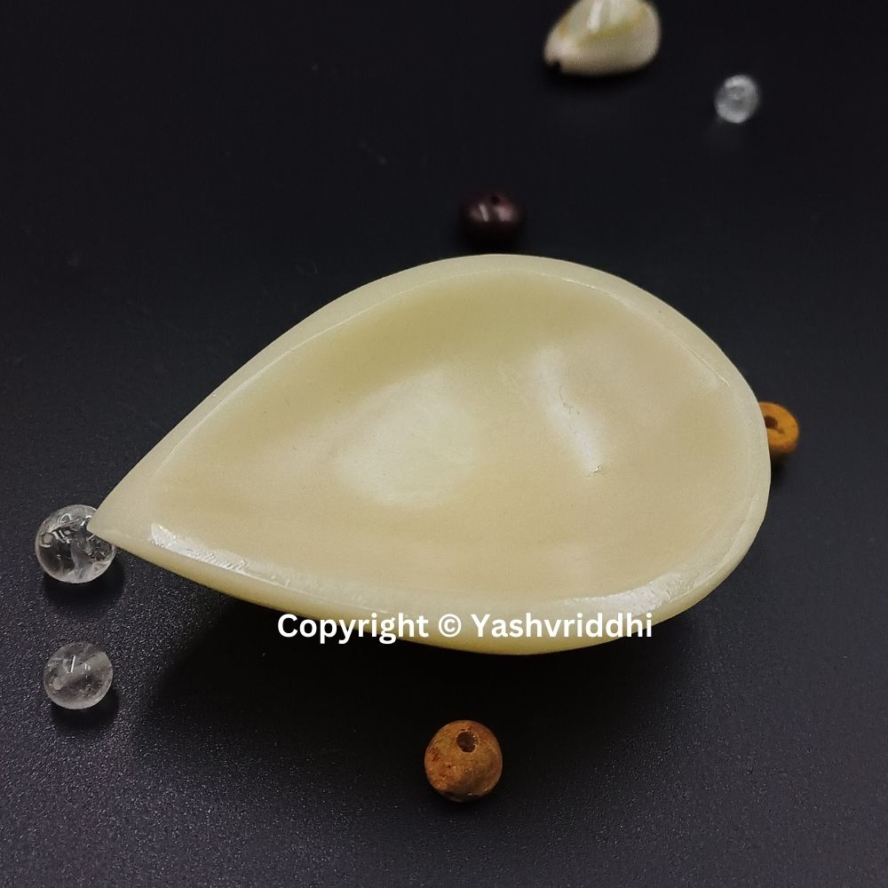 Yellow Calcite Crystal Diya for Diwali Pooja & Home Décor | Yashvriddhi